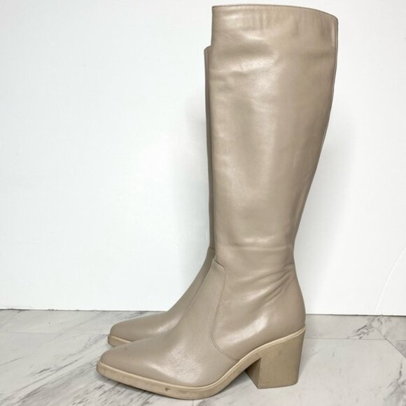 Aquatalia Pointed Toe Leather Tall Boot 7 1/2 - Picture 1 of 16